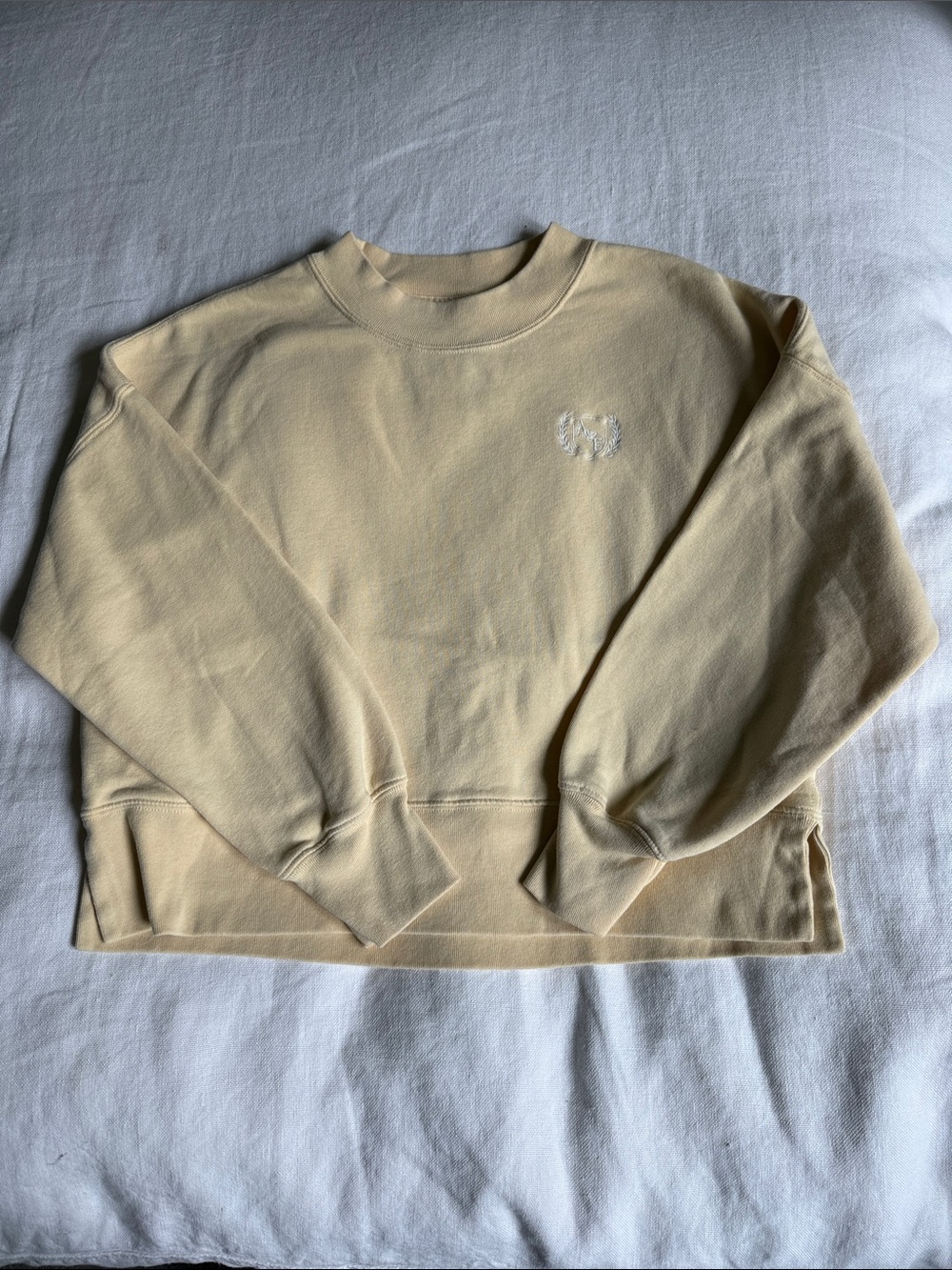 Abercrombie & Fitch Pale Yellow Crewneck Sweatshirt